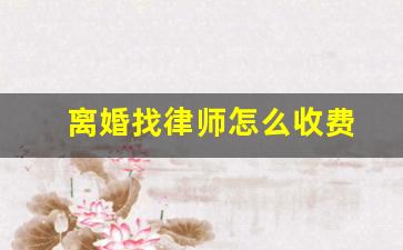 离婚找律师怎么收费