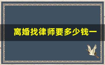 离婚找律师要多少钱一个月_办理离婚案件请律师得多少钱