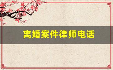 离婚案件律师电话