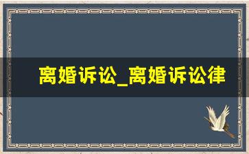 离婚诉讼_离婚诉讼律师收费标准2023