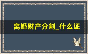 离婚财产分割_什么证据下才净身出户