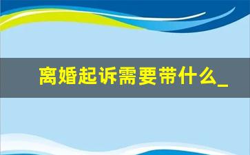 离婚起诉需要带什么_起诉离婚需要带什么证件有孩子