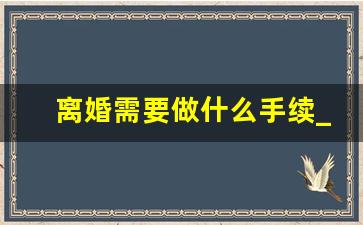 离婚需要做什么手续_如果办离婚需要什么手续