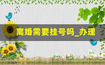 离婚需要挂号吗_办理离婚请挂号