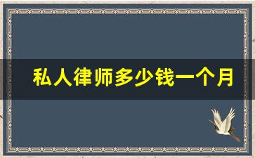 私人律师多少钱一个月