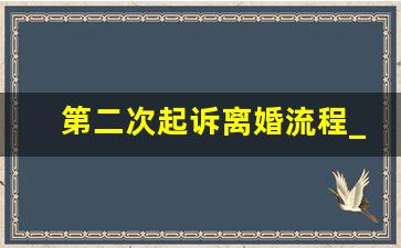 第二次起诉离婚流程_二审有没有必要请律师