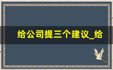 给公司提三个建议_给公司提意见100条