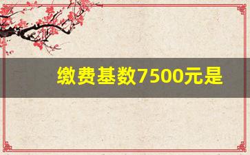 缴费基数7500元是啥意思_社保缴费基数怎么算