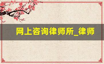 网上咨询律师所_律师事务所在线咨询