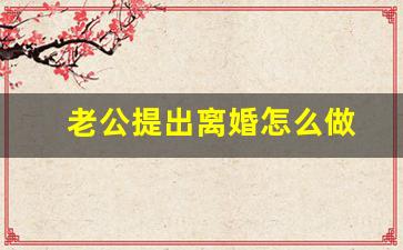 老公提出离婚怎么做