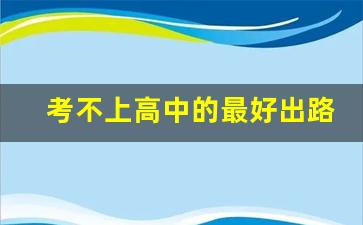 考不上高中的最好出路_初中毕业3十2学校