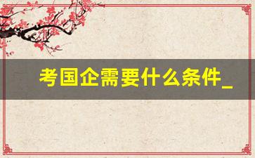 考国企需要什么条件_怎么报考国企单位