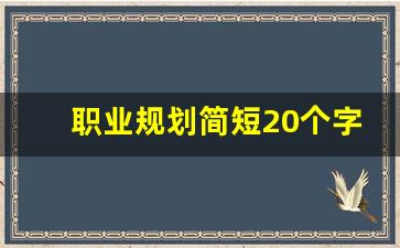 职业规划简短20个字