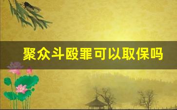 聚众斗殴罪可以取保吗