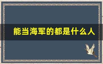 能当海军的都是什么人_当海军回来好找工作吗