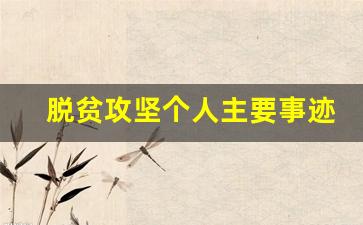 脱贫攻坚个人主要事迹1000字_攻坚尖兵事迹材料范文