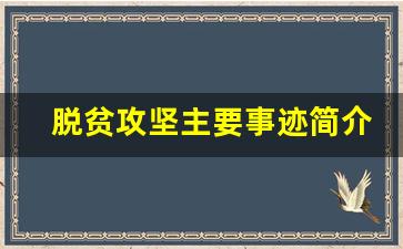 脱贫攻坚主要事迹简介怎么写_脱贫攻坚的主要事迹范文