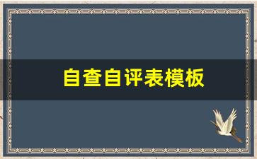 自查自评表模板