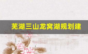 芜湖三山龙窝湖规划建设方案_2024年芜湖市三山区未来发展