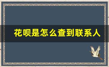 花呗是怎么查到联系人的_花呗哪里来的电话联系家人