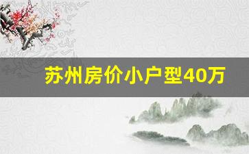 苏州房价小户型40万