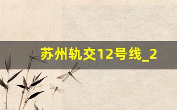 苏州轨交12号线_2023苏州轨交第四期