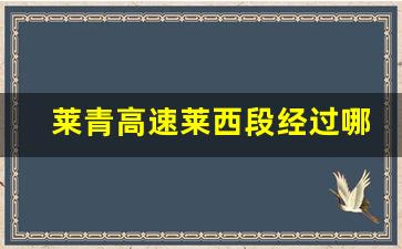 莱青高速莱西段经过哪几个村_莱西2023年重点项目清单