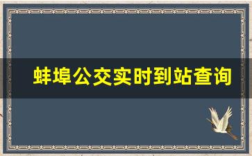 蚌埠公交实时到站查询