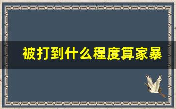 被打到什么程度算家暴_气头上掐脖子算家暴吗