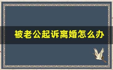 被老公起诉离婚怎么办