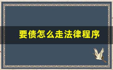 要债怎么走法律程序