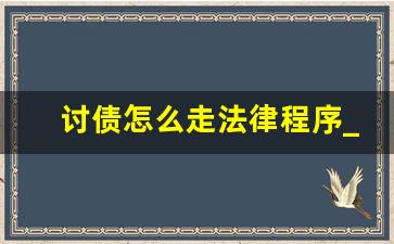 讨债怎么走法律程序_走司法程序还可以要债吗