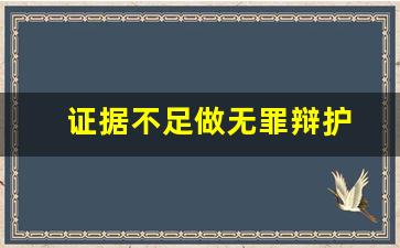 证据不足做无罪辩护