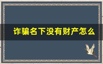 诈骗名下没有财产怎么还