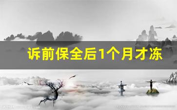 诉前保全后1个月才冻结微信_法院半夜冻结微信里的钱合法吗