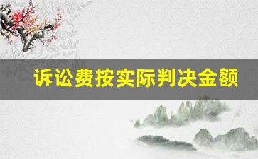 诉讼费按实际判决金额收取