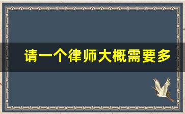 请一个律师大概需要多少钱_请律师打离婚官司要多少钱