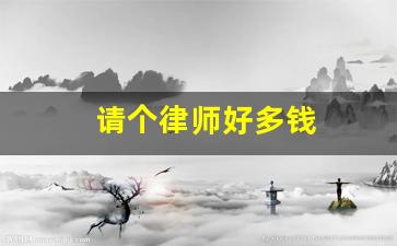 请个律师好多钱