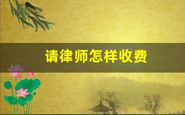 请律师怎样收费