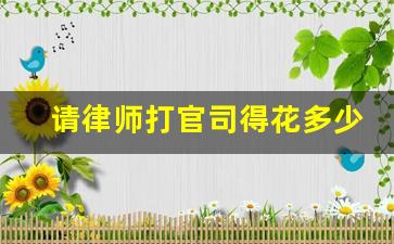 请律师打官司得花多少钱