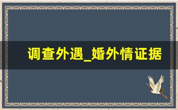 调查外遇_婚外情证据的采集难度