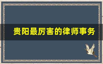 贵阳最厉害的律师事务所_贵州最好的律师是谁