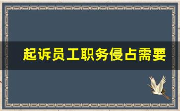 起诉员工职务侵占需要什么证据