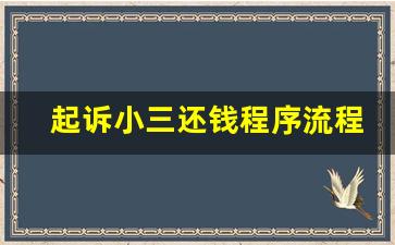 起诉小三还钱程序流程_4万元的诉讼费是多少钱