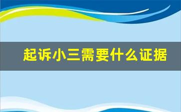 起诉小三需要什么证据_如何告第三者破坏家庭