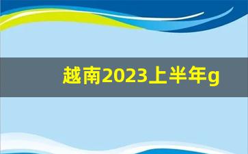 越南2023上半年gdp