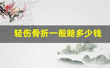 轻伤骨折一般赔多少钱_10级伤残一共赔多少万