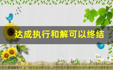 达成执行和解可以终结执行吗_终结执行两年后还可以申请执行吗