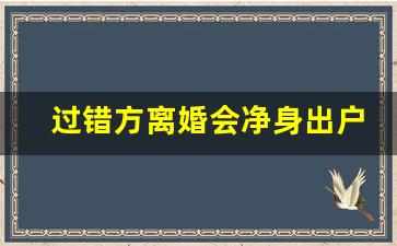 过错方离婚会净身出户吗