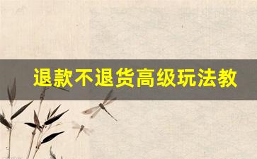 退款不退货高级玩法教程_如何让卖家给你乖乖退款